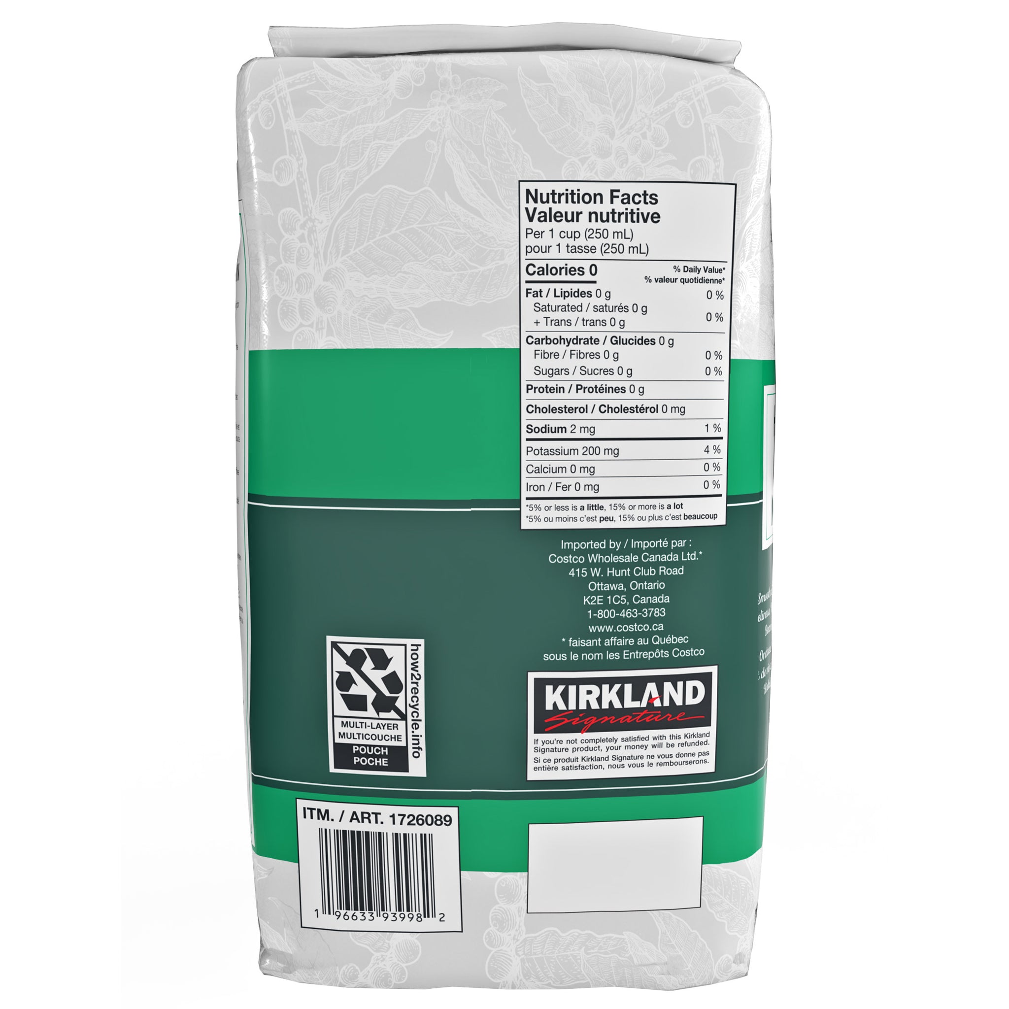 Kirkland Signature Whole Bean Coffee House Blend, 2 x 1.13 kg (5 