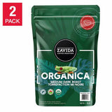 Zavida Organica Whole Bean Organic Coffee 2 x 907 g Bags