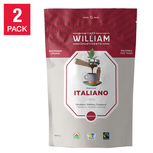 William Spartivento Espresso Italiano Fair Trade and Organic Coffee, 2-pack ($1.70 / Ounce)