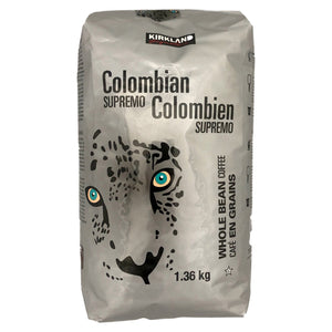 Kirkland Signature Colombian Supremo Whole Bean Coffee, 1.36 kg x 2 pack